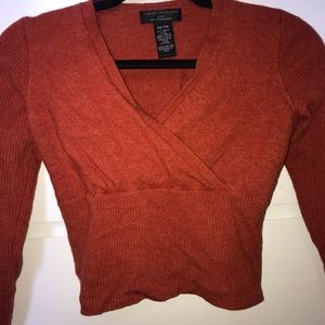 orange Sarah Spencer merino wool sweater